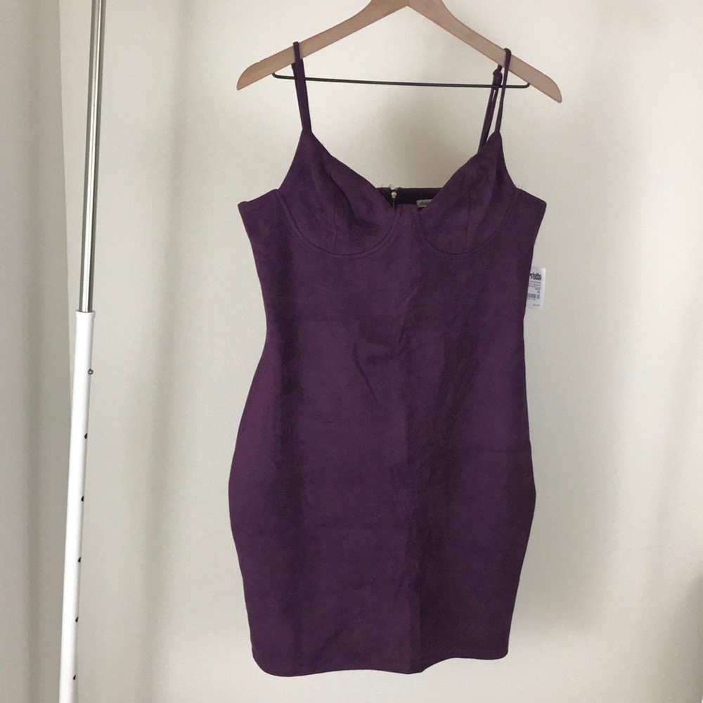 Faux Suede Mini Dress